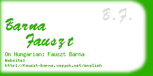 barna fauszt business card